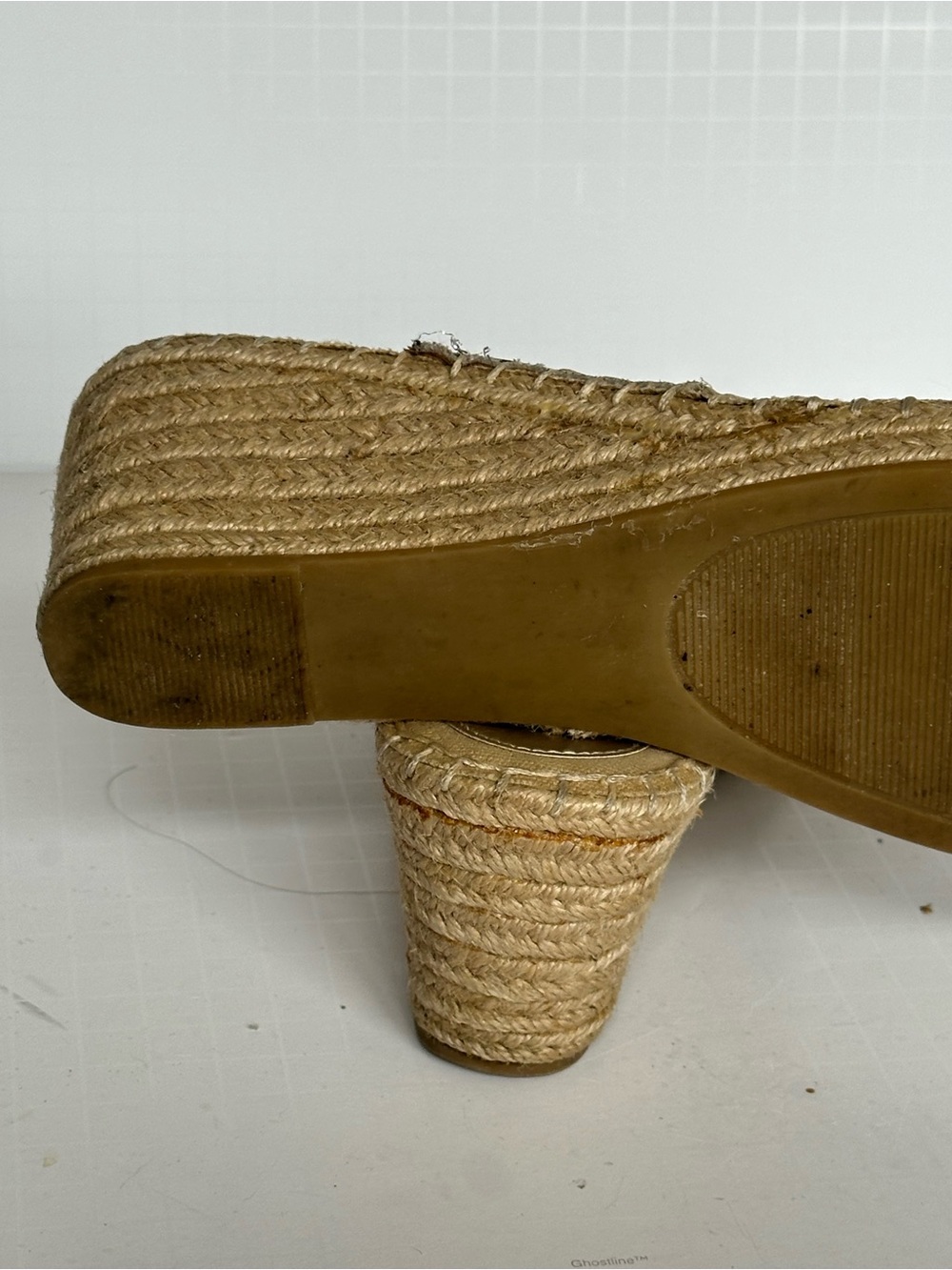 Bass Metallic Gold Espadrille Wedge Thong Sandals - Picture 9 of 11